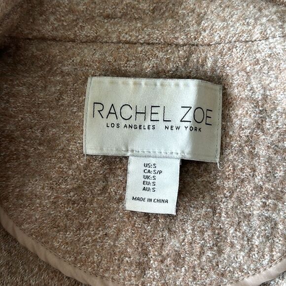 Rachel Zoe Single Button Car Coat Camel S EUC - Picture 5 of 6